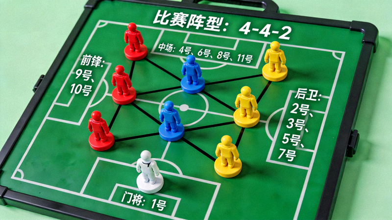 足球战术板展示比赛阵型与球员位置